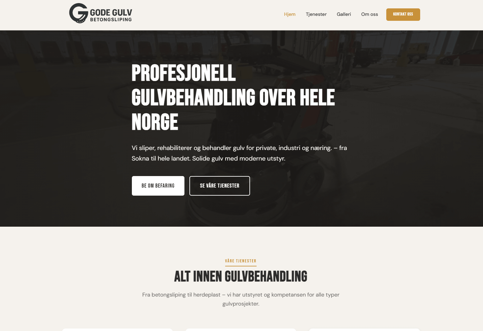 Forsiden til GodeGulv — Nettside, lokal SEO og GEO
