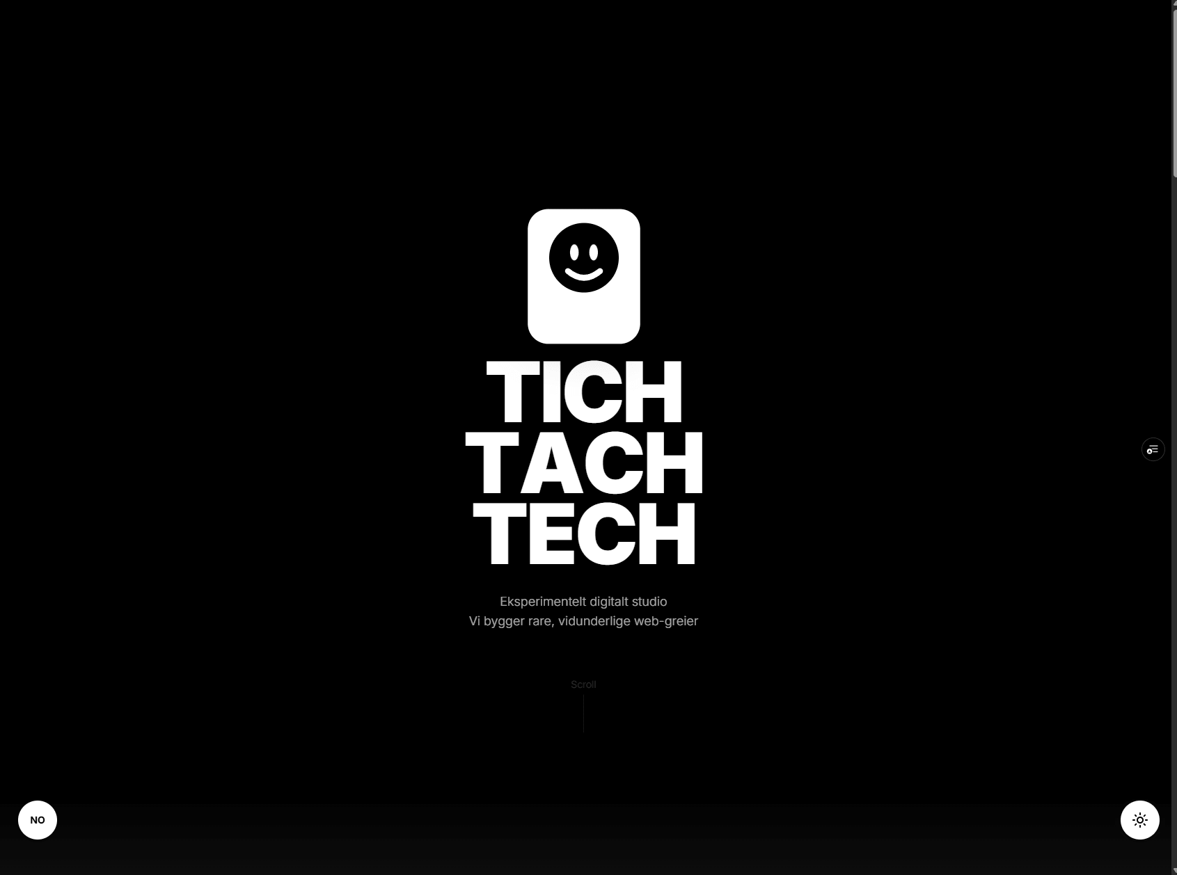 Forsiden til TichTachTech — Bedriftsside og teknisk SEO